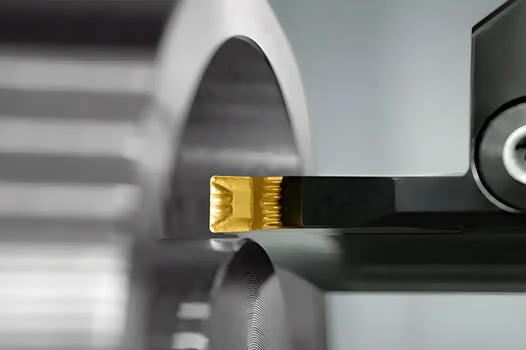 Grooving and parting inserts during a CNC slotting operation