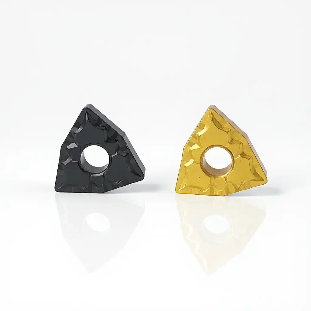 Group photo of WNMG-43 turning inserts in grades FH8625, FH9330, and showing insert shape, chipbreaker geometry, and cutting edges.