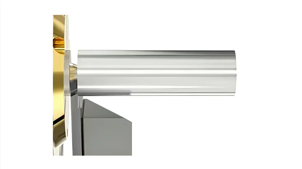 3D rendering of a parting insert designed for parting-off operations